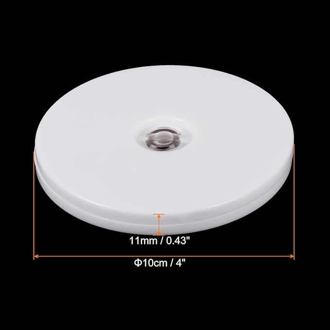 MECCANIXITY 4 Inch Lazy Susan Turntable Acrylic Ball Bearing Rotating Tray 360 Rotation for Spice Rack Table Cake Kitchen Pantry Decorating Bathrooms TV Laptop Pack of 1(White)