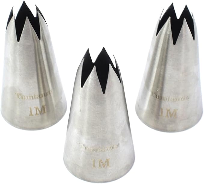Piping Tips, 1M 3Pcs Large Icing Piping Tips Stainless Steel Seamless Set for Cupcakes Cake Decoration and Baker