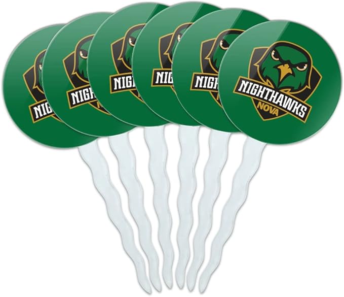 GRAPHICS & MORE Northern Virginia Community College Primary Logo Cupcake Picks Toppers Decoration Set of 6