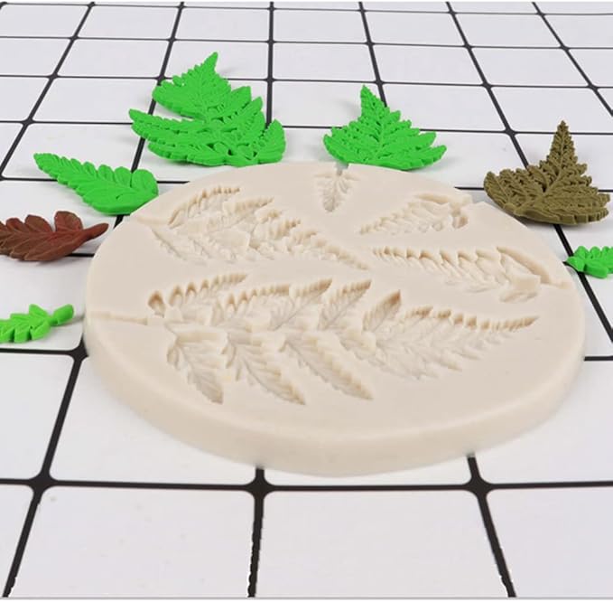Leaf Silicone Mold Rose Flower Fondant Molds DIY Cake Decorating Tools Sugarcraft Candy Resin Clay Chocolate Gumpaste Moulds (3.8 x 3.8 x 0.24 inches)