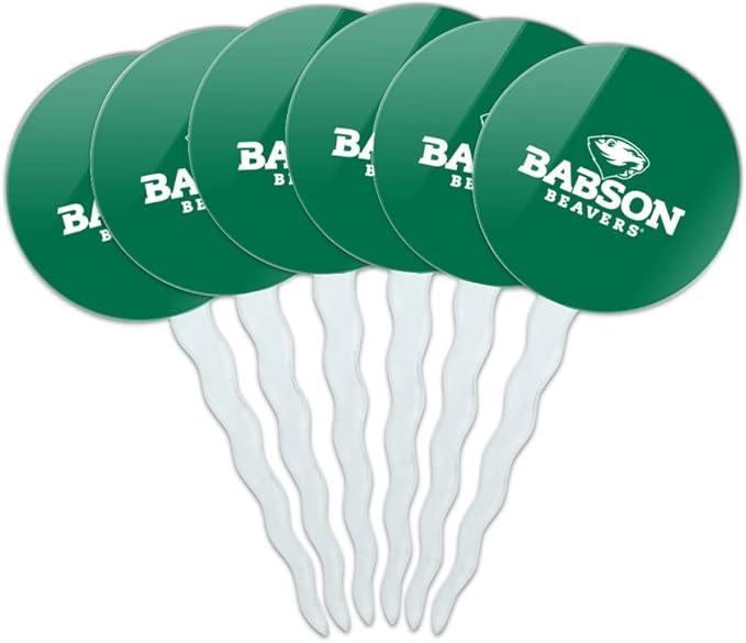 Babson College Primary Logo Cupcake Picks Toppers Decoration Set of 6
