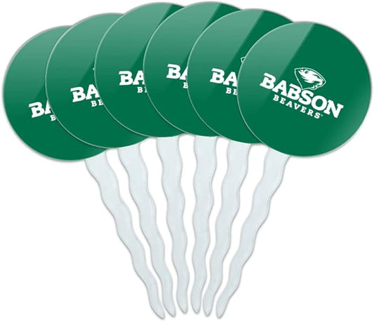 Babson College Primary Logo Cupcake Picks Toppers Decoration Set of 6