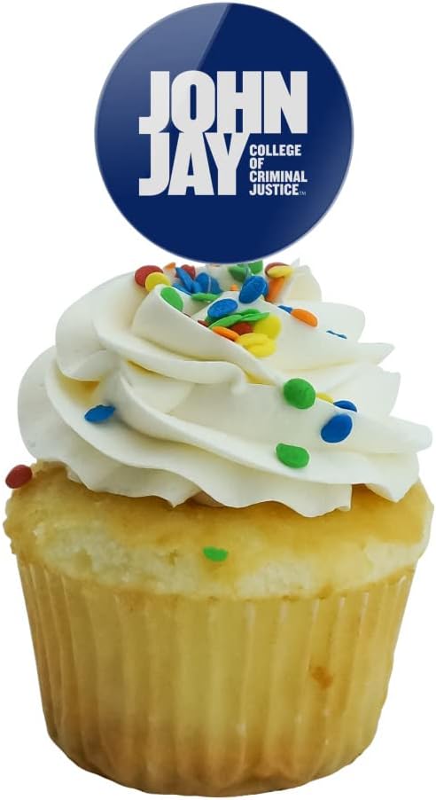 John Jay College of Criminal Justice Primary Logo Cupcake Picks Toppers Decoration Set of 6