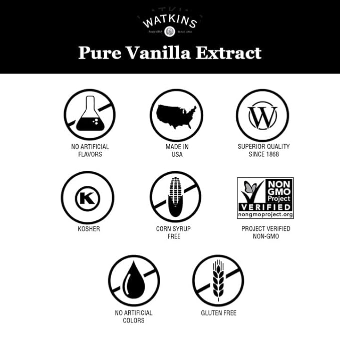 Watkins Pure Vanilla Extract, with Madagascar Vanilla Beans, Non-GMO, Kosher, 32 Fl Oz (Pack of 1)