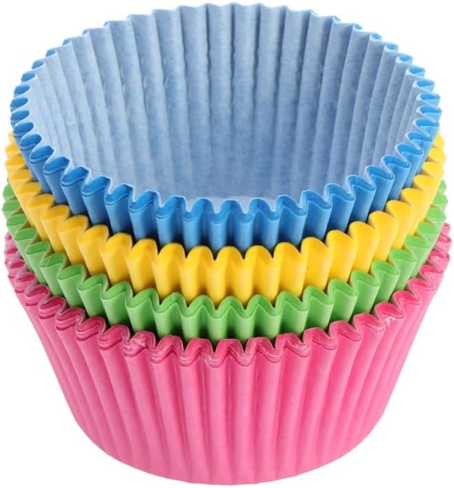 PRETYZOOM 100pcs Cupcake Liners Cupcake Wrapper Jumbo Muffin Cases Baking Cups Wraps Christmas New Year Birthday Party Supply 2.7 Inch