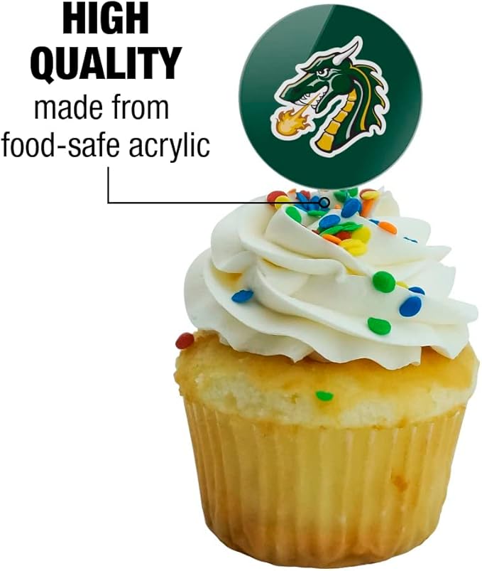 Tiffin University Primary Logo Cupcake Picks Toppers Decoration Set of 6