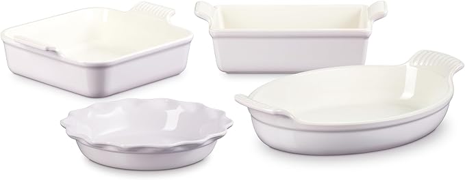 Le Creuset Stoneware 4 PC Heritage Bakeware Set, Shallot