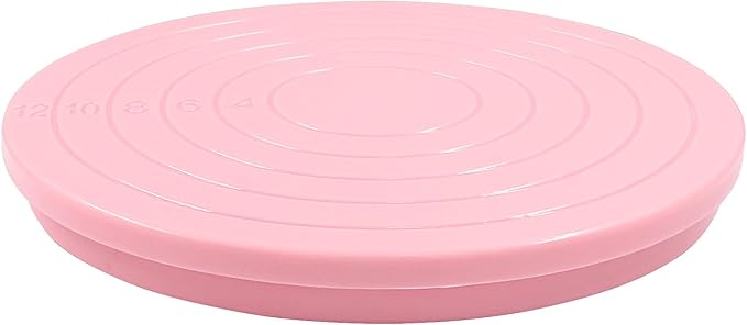 1 Pcs Cake Decorating Turntable - 5.5 Inch Revolving Cake Stand - Cookie Decorating Swivel Stand for Kitchen Cake Baking - Pink