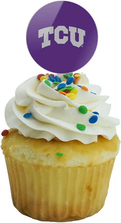 TCU Primary Logo Cupcake Picks Toppers Decoration Set of 6