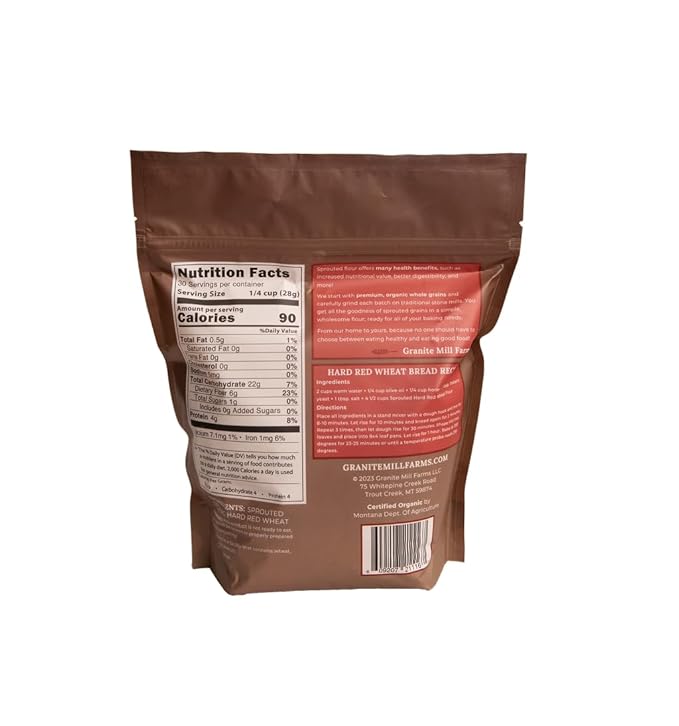 Granite Mill Farms Sprouted Organic Hard Red Wheat Flour, 30 oz
