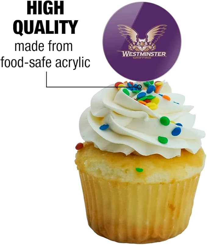 Westminster College Primary Logo Cupcake Picks Toppers Decoration Set of 6