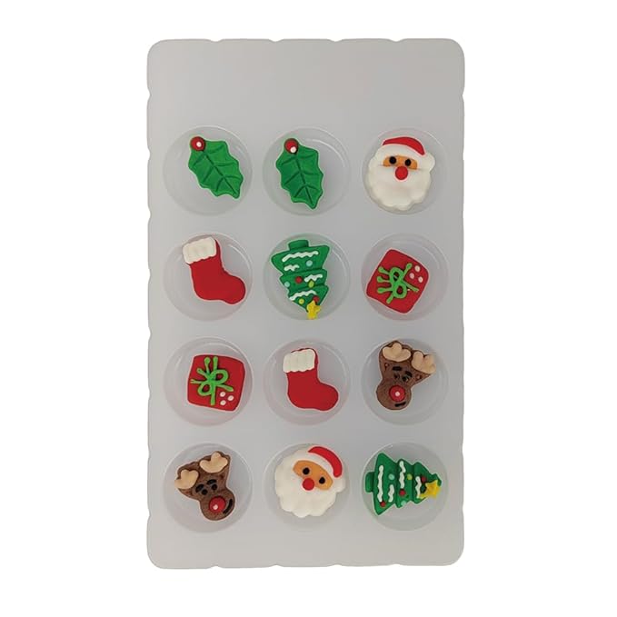 Homankit Edible Candy Santa Claus Christmas Tree Christmas Stocking Reindeer Dessert Sprinkles Party Cookie DIY Cake Cupcake Topper Icing Frosting Decoration Christmas Supplies
