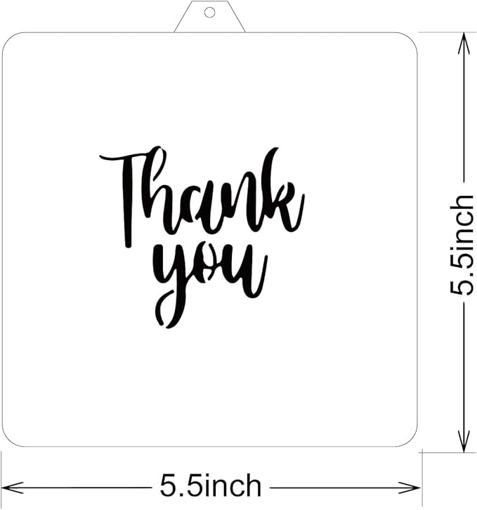 Cookie Cutter and Stencil Set Bundle Kit PYO Cookies Paint Your Own Diy Bakery Fondant Sugar Happy Birthday Wedding Baby Candle Kids Painting Coloring Pages Comb (Thank you)