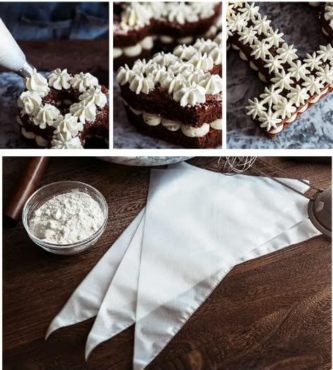 Piping Bag, 100 Pcs Disposable Pastry Bags Plastic Icing Pipe Bag, DIY Cake Decorating Tool for Cupcake Biscuit Dessert Cookie Decorating, White Extra Large, Thick, Long 55CM / 24 Inches