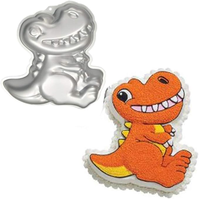 Dinosaur Shape Cake Pan, 3D Birthday Cake Pan, Aluminum Alloy Cake Molds Nonstick Baking Tools
