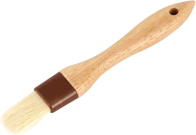 AME D'ESSENCE 1" Wide Boar Pastry Brush, Wooden Handle, Heat Resistant Bristle Basting Brush, Baking Tool, and Food Preparation