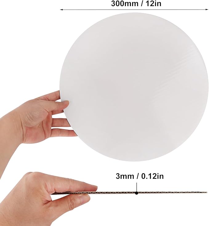 58 Pack White Cake Boards, 12 Inch Round Cake Circles, Premium Disposable Cake Plate for Baking & Decorating, Cardboard Cake Rounds, Cake Base Board