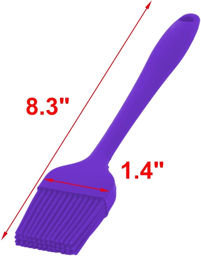uxcell Silicone Family Bakery Cookie Cake Baking Tool Cream Butter Pastry Brush Purple