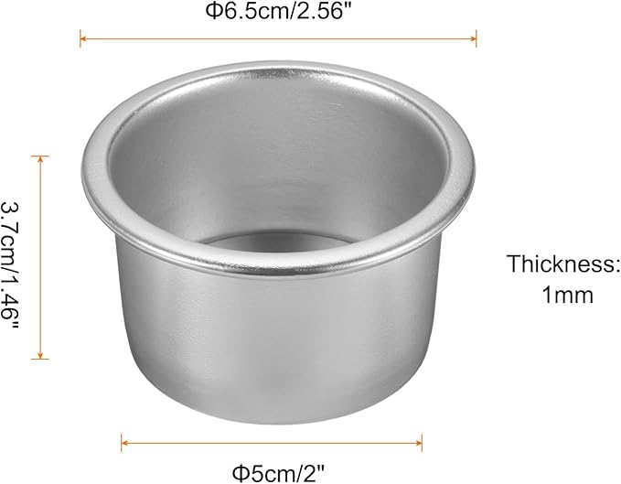 HARFINGTON 2Pcs Round Cake Pan with Removable Loose Bottom 2" Small Cheesecake Pan Anodized Aluminum Nonstick Baking Pan for Wedding Birthdays Party Event