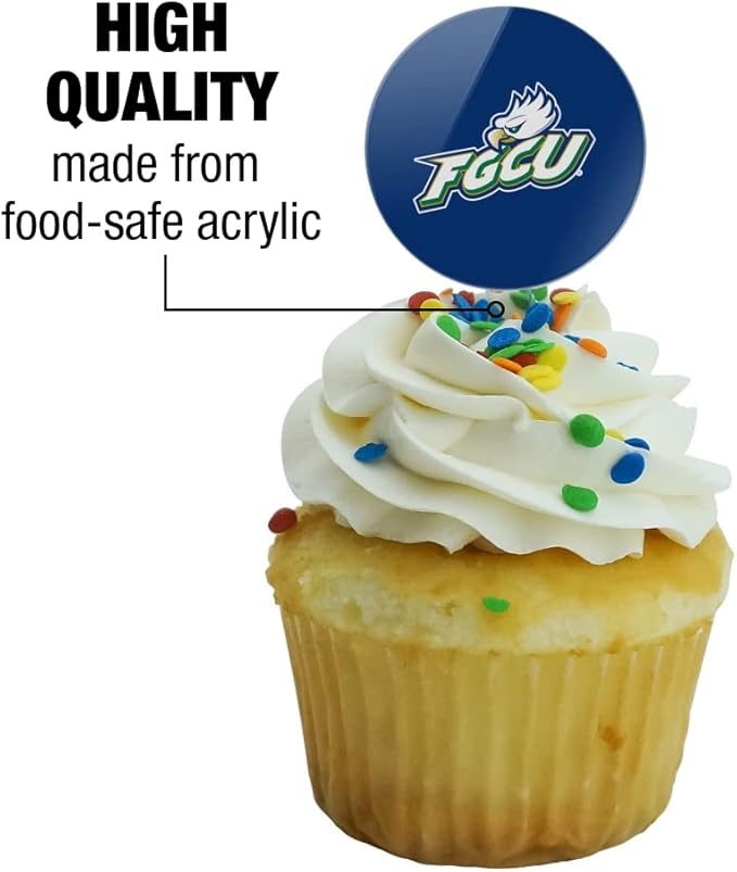 Florida Gulf Coast Primary Logo Cupcake Picks Toppers Decoration Set of 6