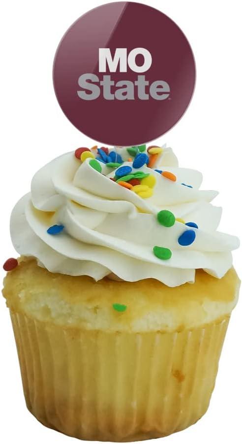 Missouri State University Primary Logo Cupcake Picks Toppers Decoration Set of 6