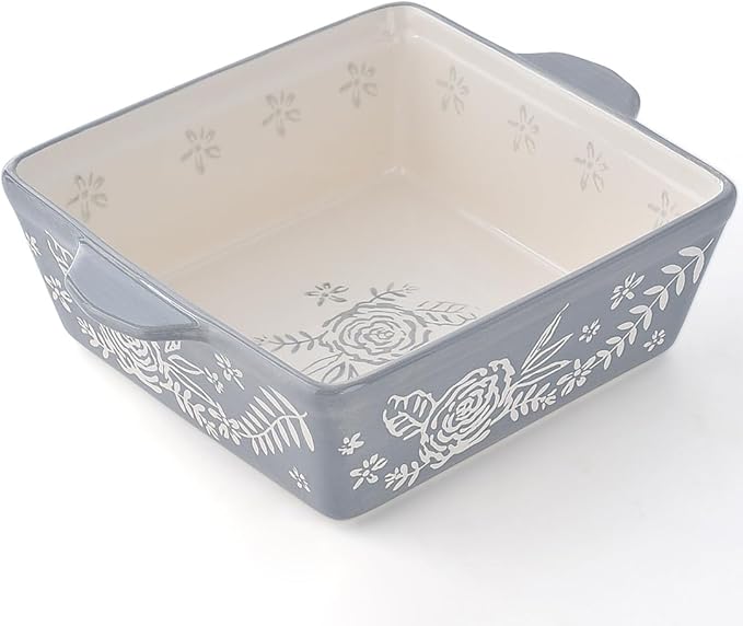 Wisenvoy Baking Dish 8x8 Baking Pan Brownie Pan Casserole Dish Hand-Painted Casserole Dishes For Oven Lasagna Pan