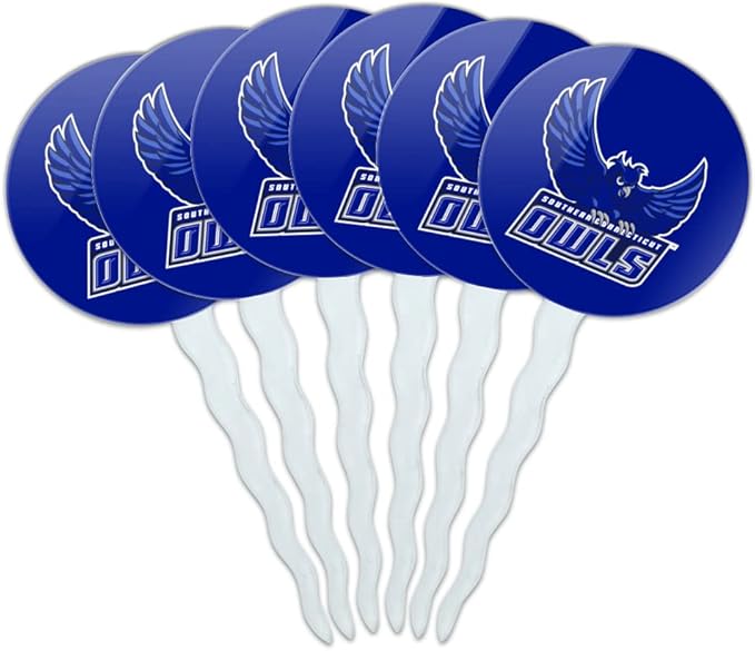 Southern Connecticut State University Primary Logo Cupcake Picks Toppers Decoration Set of 6