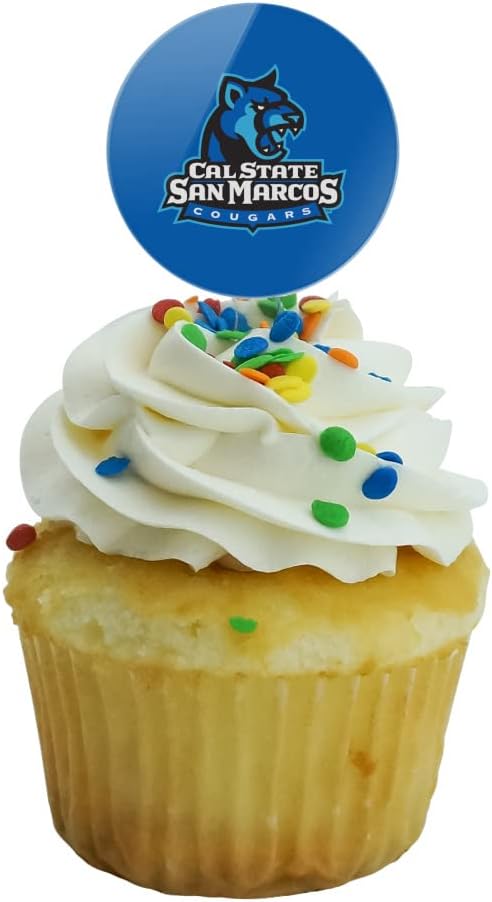California State University San Marcos Primary Logo Cupcake Picks Toppers Decoration Set of 6