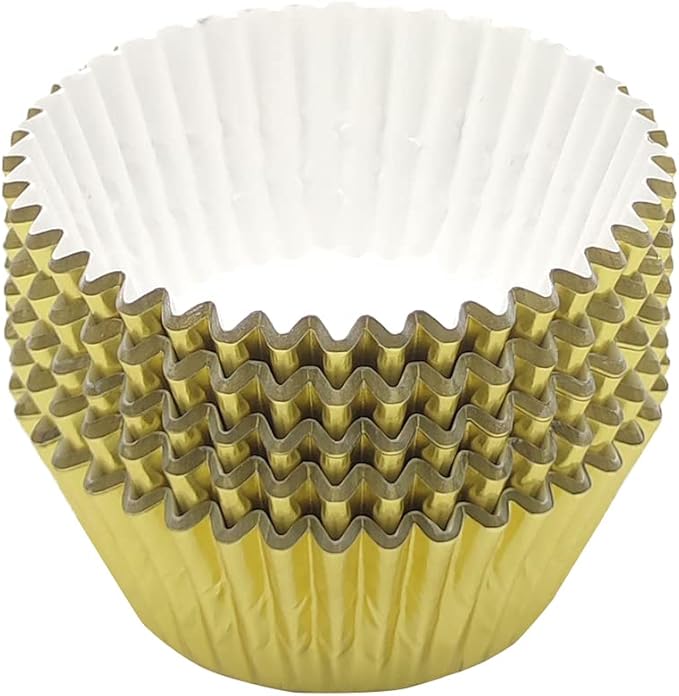 Standard Gold Foil Cupcake Liners Muffin Baking Cups for Party and More, 100-Count