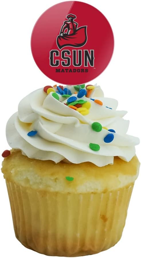 Cal State Northridge Primary Logo Cupcake Picks Toppers Decoration Set of 6