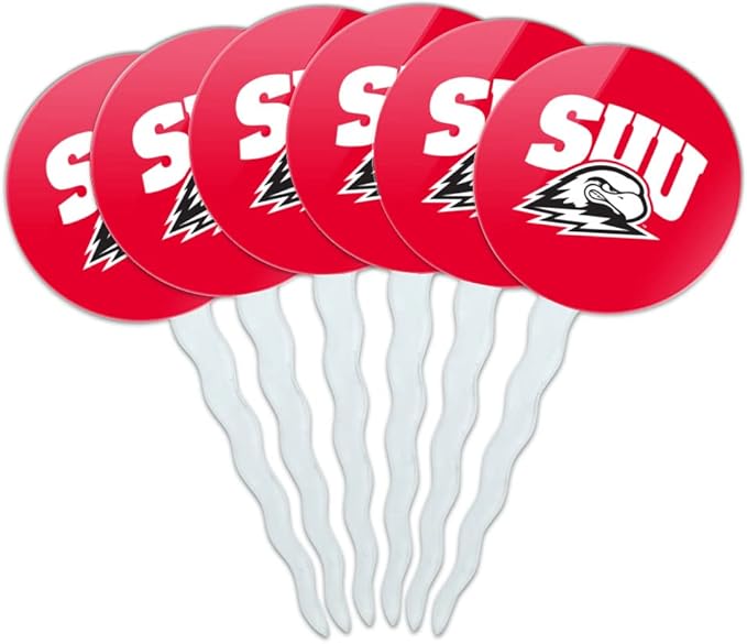 Southern Utah University Primary Logo Cupcake Picks Toppers Decoration Set of 6