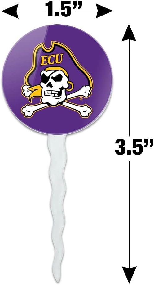 East Carolina Primary Logo Cupcake Picks Toppers Decoration Set of 6