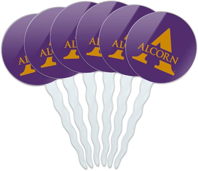 Alcorn Primary Logo Cupcake Picks Toppers Decoration Set of 6
