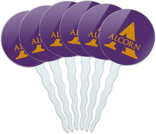 Alcorn Primary Logo Cupcake Picks Toppers Decoration Set of 6