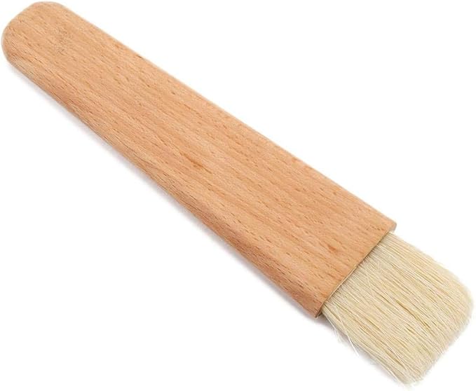 Wooden Baking Cooking Basting Brush Heat Resistant Pastry BBQ Marinade Brushes Cakes Meat Desserts Oil Sauce Butter Kitchen Tool(Flat Handle)