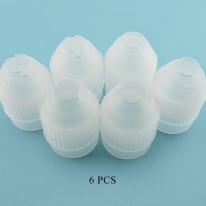 HAHIYO Plastic Couplers of Large Size Easy to Twist For Cake Decorating Piping Tip Coupler for Icing Nozzles (6 Pieces)