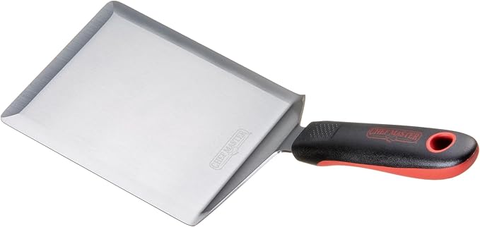 Chef Master 90286 High Heat Extra Heavy Turner Spatula, 5.9" x 4.96" Blade | Heat Resistant Handle | Slip Resistant Grip | Dishwasher Safe