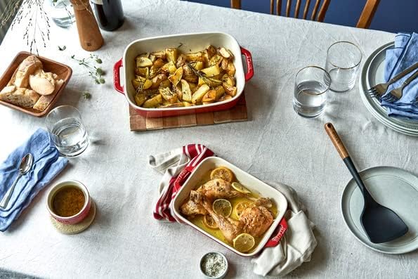 STAUB Ceramic Rectangular Baking Dish Set, 2 pc, Cherry