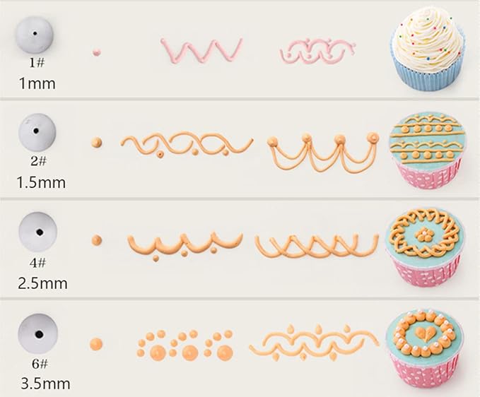 RoseFlower 9 PCS Writing Piping Tips Set - Stainless Steel Piping Nozzles Kit for Pastry Cupcakes Cakes Cookies Decorating Supplies Baking Set #3