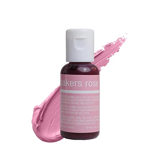 Chefmaster Bakers Rose Liqua-Gel® Food Coloring | Vibrant Color | Professional-Grade Dye for Icing, Frosting, Fondant | Baking & Decorating | 0.70 oz