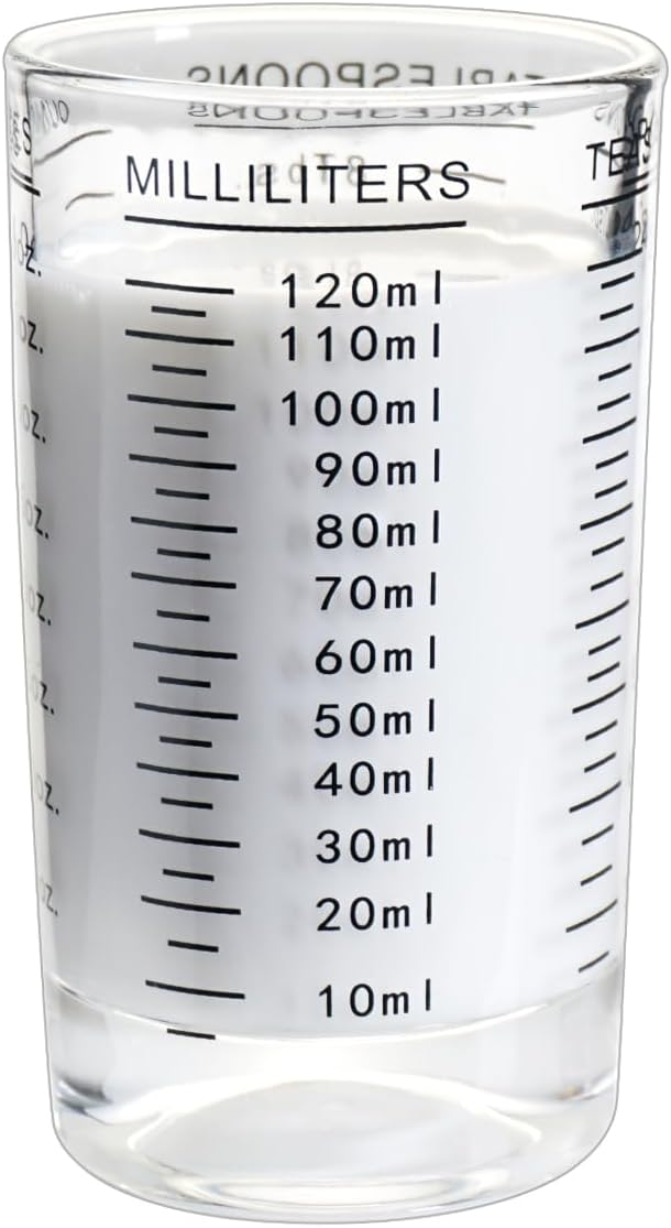 Measuring Cup 4 Ounce/120ML Shot Glass Liquid Heavy High Espresso Glass Cup (Black)