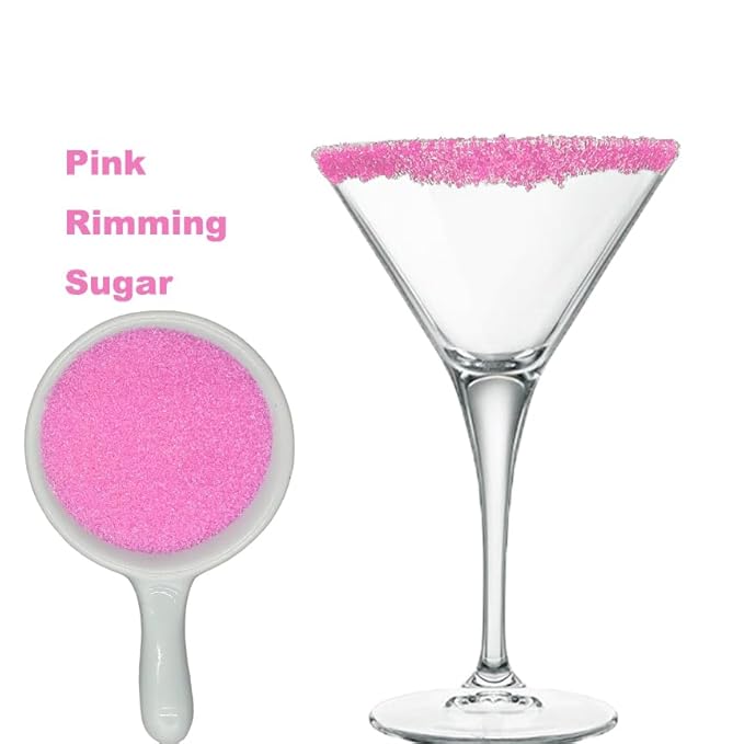 Edible 5 Ounce Fine Decorative Pink Sanding Sugar Sprinkles for Baking, Sparkling Crystals for Cakes, Cookies, Cupcakes, Ice Cream Topping and Rimming Sugar