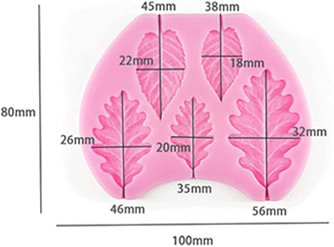 Leaf Silicone Mold Rose Flower Fondant Molds DIY Cake Decorating Tools Sugarcraft Candy Resin Clay Chocolate Gumpaste Moulds (4.2 x 3.28 x 0.24 inches)