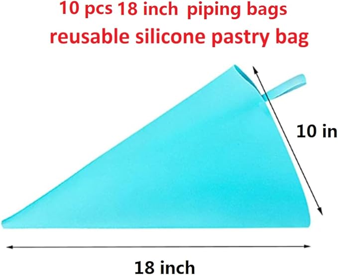 28 Pcs Pastry Piping Bags Set, with 10 PCS (18 Inch) Reusable Silicone Icing Bags,8 Couplers and 10 Frosting Bag Ties for Cake Cupcake Decorating