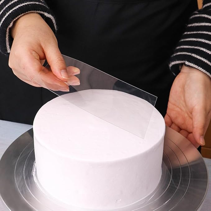 2PCS Cake Smoother Scraper Included 5 Transparent Scrapers, Flexible Plastic Cake Scraper Smoother for Bakery Pastry Cake Decoration Kitchen DIY Baking Tool