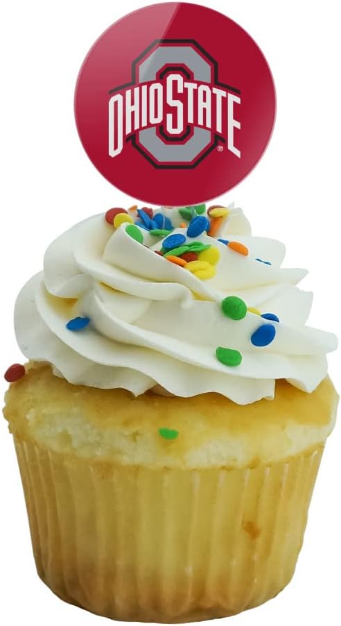 The Ohio State University Primary Logo Cupcake Picks Toppers Decoration Set of 6