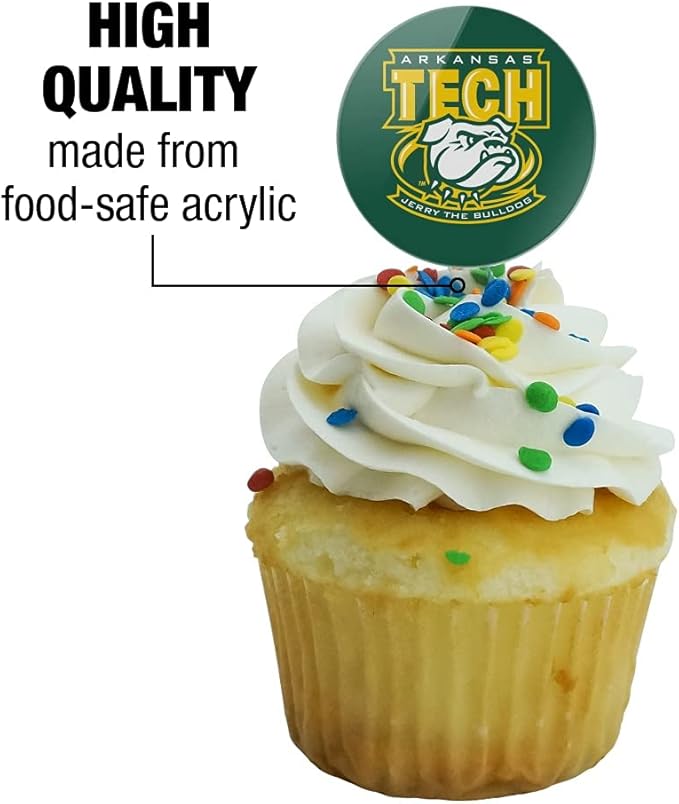 Arkansas Tech University Official Logo Cupcake Picks Toppers Decoration Set of 6