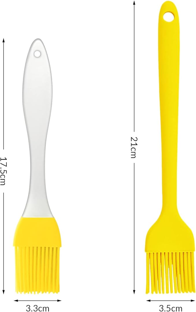 8 pieces basting brush for grilling,pastry brush,bbq basting brush,basting brush,rubber brush for cooking,basting brush for cooking,silicone bbq brush,barbecue sauce brush (yellow)