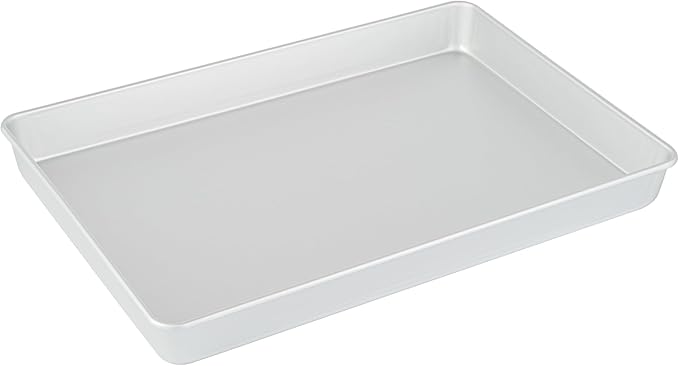 Restaurantware-Met Lux 18 x 12 x 2 Inch Straight-Sided Baking Tin, 1 Rectangular Cake Pan - Oven-Ready, Freezable, Anodized Aluminum Baking Sheet Cake Pan, Greaseproof, For Birthday