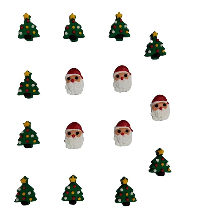 Edible Christmas Sprinkles for Cake Decorating, Edible Santa Claus Christmas Tree Cupcake Toppers for Cake, Cookies, Cupcakes, Baking, Ice Cream Desserts Supplies